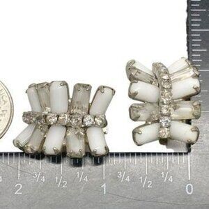 Vintage Gorgeous Kramer Rhinestone & Lucite Clip Earrings